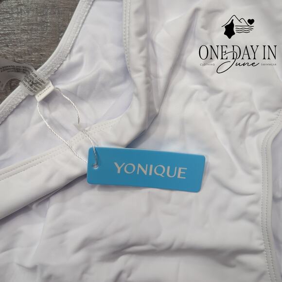 Yonique One Shoulder Cut Out One Piece Swimsuit Size M - Picture 2 of 5